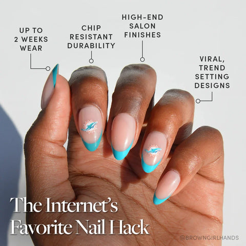 Miami Dolphins Press-On Nail Set