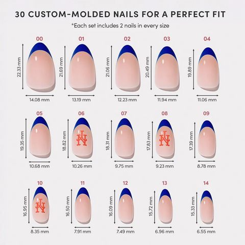 New York Mets Press-On Nail Set
