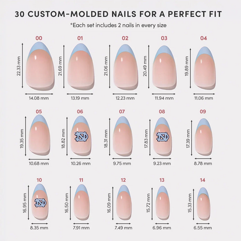 North Carolina Tar Heels Press-On Nail Set