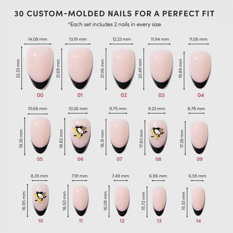 Pittsburgh Penguins Press-On Nail Set