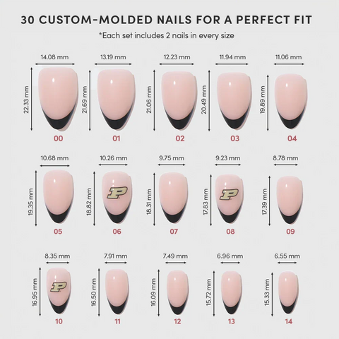 Purdue Boilermakers Press-On Nail Set
