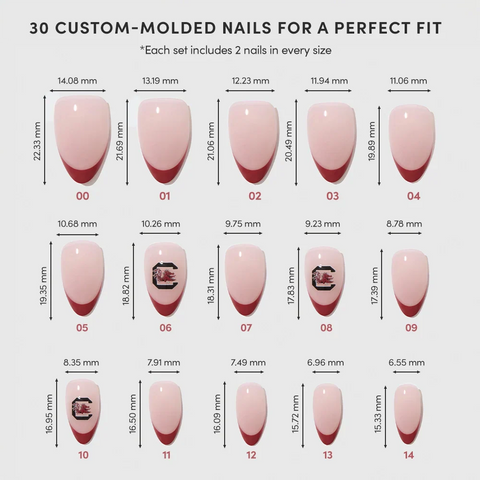South Carolina Gamecocks Press-On Nail Set