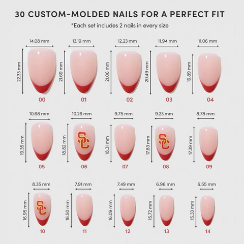 USC Trojans Press-On Nail Set
