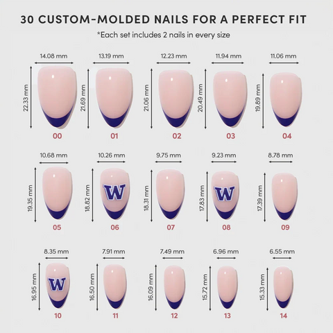 Washington Huskies Press-On Nail Set